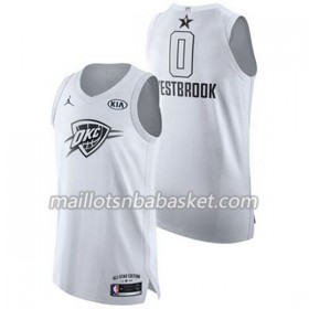 Maillot Homme Oklahoma City Thunder Russell Westbrook 0 2018 All Star Jordan Brand Blanc Swingman